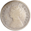 Silver Two Annas Coin of Victoria Empress of Calcutta Mint of 1885.