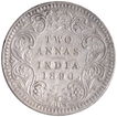 Silver Two Annas Coin of Victoria Empress of Calcutta Mint of 1890.