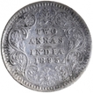 Silver Two Annas Coin of Victoria Empress of Calcutta Mint of 1895.