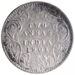 Silver Two Annas Coin of Victoria Empress of Calcutta Mint of 1901.