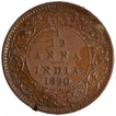 Copper One Twelfth Anna Coin of Victoria Empress of Calcutta Mint of 1890.