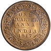 Copper One Quarter Anna Coin of King George V of Calcutta Mint of 1917.