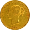 Extremely  Rare Gold One Mohur Coin of Victoria Queen of Calcutta or Bombay Mint of 1841.